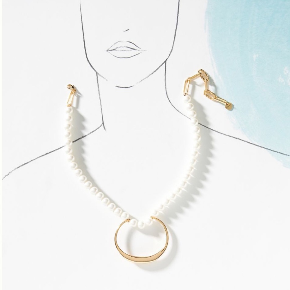 Anthropologie Necklace Pearl Pendant Nakamol NEW